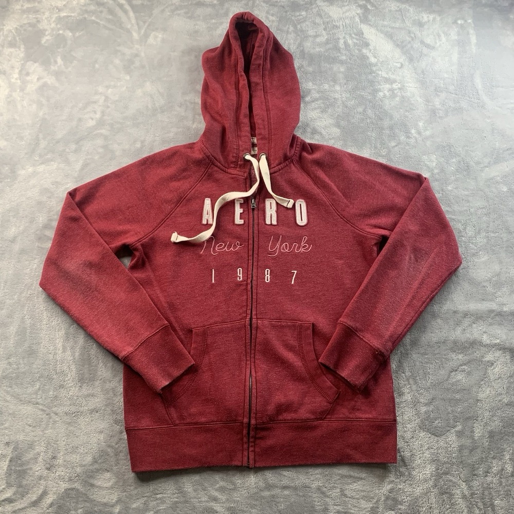 Aeropostale Men's Red‎ Pullover Hooded Sweatshirt Size L